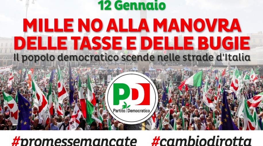 Pd, In 1000 piazze il 12 gennaio anche anche nelle Marche